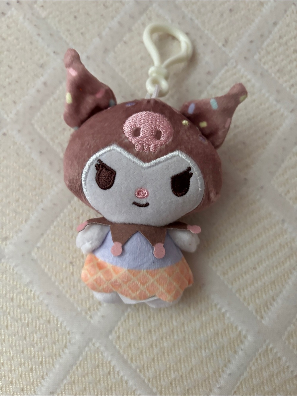 Sanrio Brown Pink Plush Keychain Character